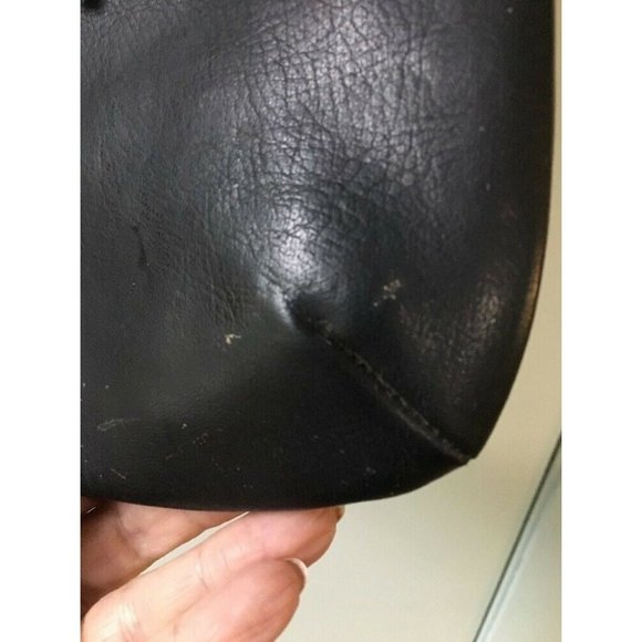 H & M small black shoulder bag with fringe double strap boho - Picture 3 of 9